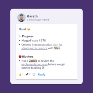 Virtual Standup Bot for Team Check-ins