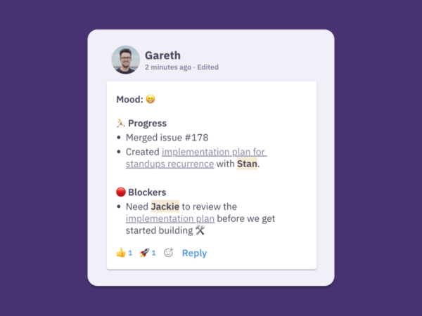 Virtual Standup Bot for Team Check-ins